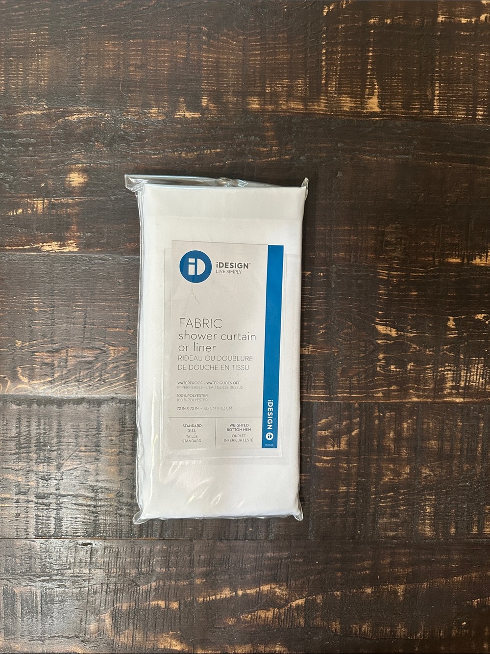 iDesign White Fabric Shower Liner